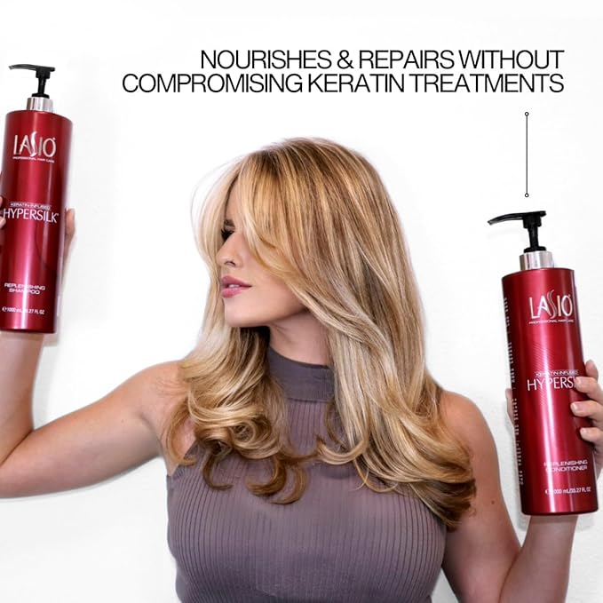 Lasio - Keratin-Infused HYPERSILK Replenishing Conditioner - 35.27 Fl. Oz - Keratin Conditioner - for Dry Hair - Repair, Restore & Redefine Hair Care Product