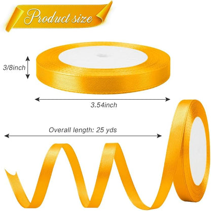 Yellow Ribbon Gold Ribbon Lemon Fall 3/8 in 25 Yards Satin Ribbons - Image 2