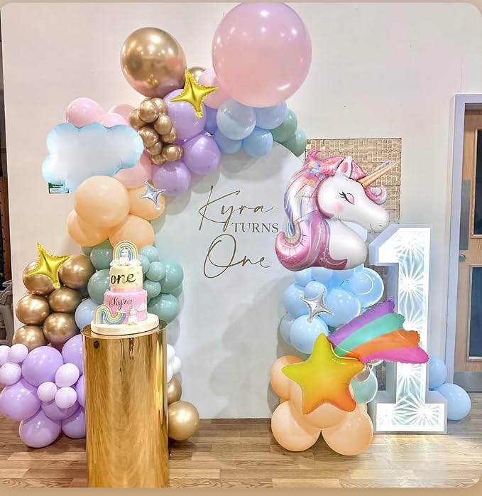 PageebO Pastel Rainbow Unicorn Balloon Garland Arch Kit - Image 3