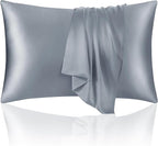 ECOSA Luxurious 30 Momme 100% Mulberry Silk Pillowcase (50x70cm) – 6A Grade Charmeuse Weave, Oeko-TEX® Certified – Frizz-Free Hair & Wrinkle-Free Skin (Sky Blue)
