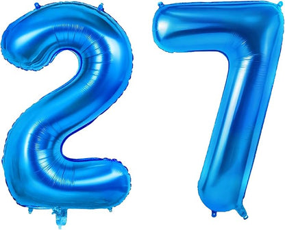 Number 27 Balloons for 27th Birthday Party Decorations, 0-100 Large No.27 by Joycard