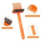 Boar Bristles Hair Brush for Women and Men, Detangling Hair Brush for Smoothing Massage Add Shine, Nylon&Boar Bristles Detangler brush for Hair Healthy (Cleaner-Orange)