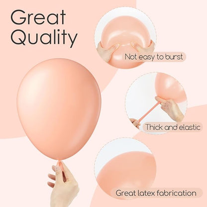 Awenztech 122pcs Peach Pastel Orange Latex Balloons in 18 12 10 5 inches | - Image 3