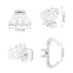 4cm Hair Clips Strong Grip Champagne LightGray and Clear Octopus Claw Clips 9 Pcs Medium to Small Claw Clips for Women and Girls Thick Hair Styling Sectioning.