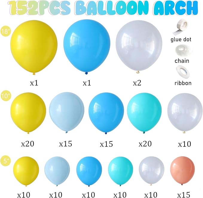 152pcs Cartoon Sponge Balloon Arch Kit - Image 2