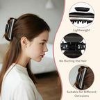 French Hair Claw Clips for Women Grils,4 Inch Strong Hold No Slip Grip Accessories Acetate Material,Not Easily Damaged,Thick or Thin Hair (Black & White)