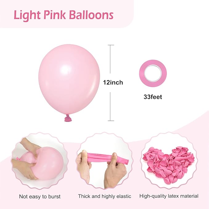 50 Pack Light Pink Balloons 12 Inch - Image 2