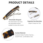 Hair Clips for Women,3.5 Inch Acetate Medium Hair Claw Clips for Women Thin Thick Curly Hair,Strong Hold No Slip Grip,French Classic Multicolor Barrettes Hair （Tortoiseshell Oblong）