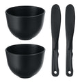 2 Pieces Rubber Facial Mask Mixing Bowl With Plastic Spatula Face Mask Bowl Silicone Mud Masks DIY Skin Care Cosmetic Mixing Tool For Home Beauty Salon Use, Black