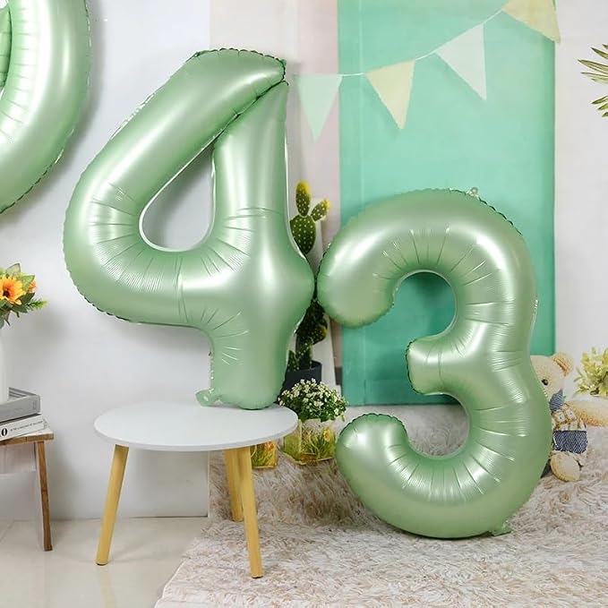 4 Balloon Number 40 Inch Olive Green Balloons - Image 4