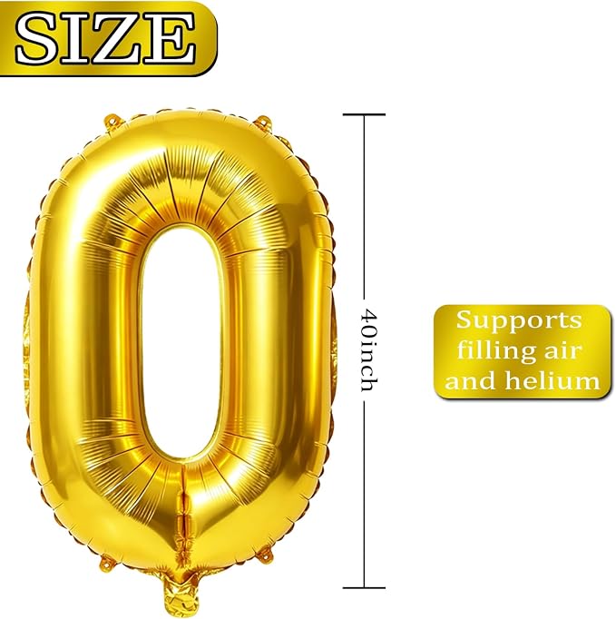 40 Inch Number 28 Balloons for 28th Birthday Party Decorations, 0-100 Gold - Image 4