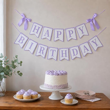 Lavender Happy Birthday Banner - Image 2
