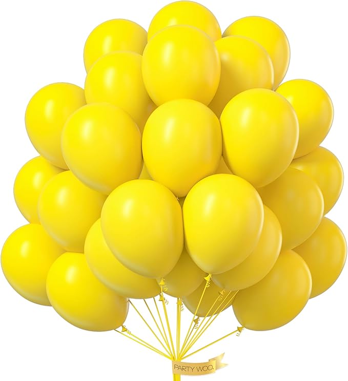 PartyWoo Yellow Balloons 100pcs Latex Helium Balloons 12 Inch | Birthday Baby by PartyWoo