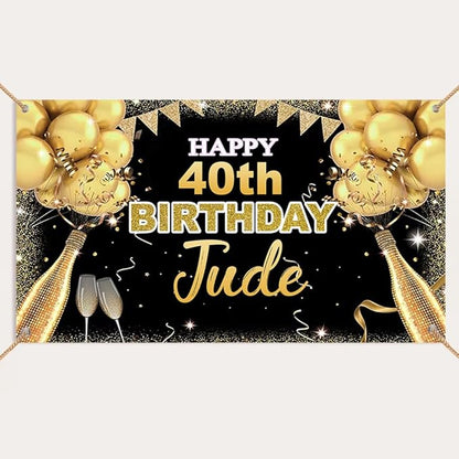 Generic Personalized Happy Birthday Banner, Customized by Custom
