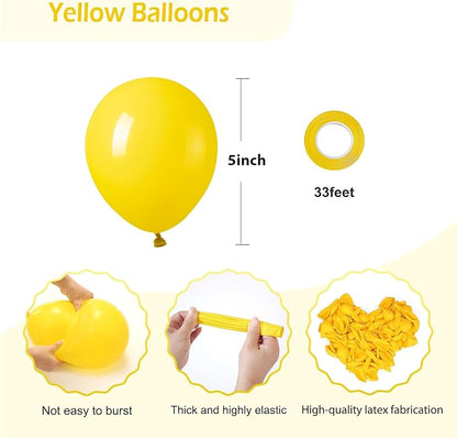 FOTIOMRG 120pcs 5 inch Yellow Balloons | Birthday, Graduation, Baby Shower - Image 2