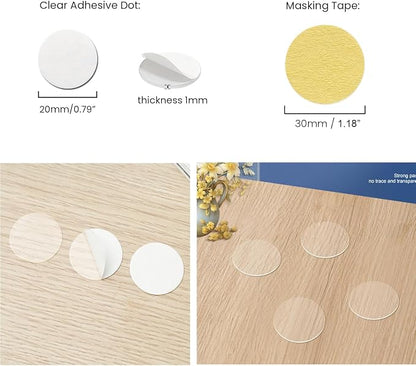 120Pcs Clear Adhesive Dots & Masking Tapes, 20mm/0.79" Sticky Double Sided Dots - Image 3