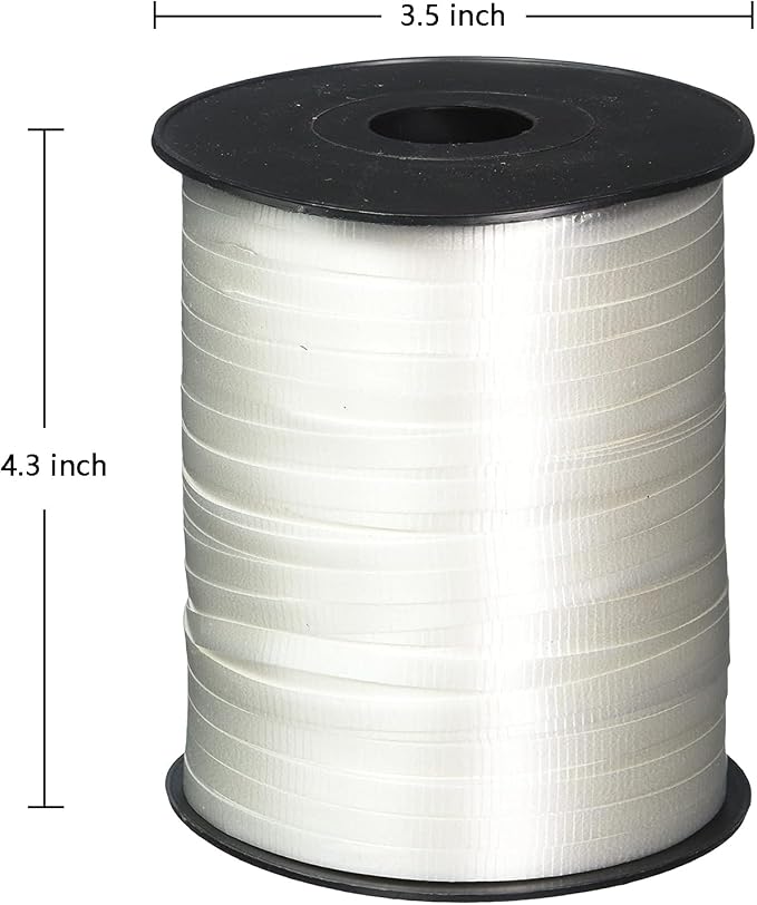 ZOOYOO 500 Yards White Crimped Curling Ribbon Balloon String Roll Balloon - Image 2