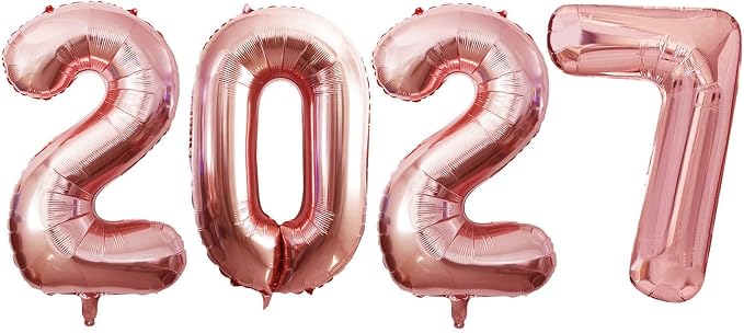 Rose Gold 2027 Foil Number Balloons by GOER