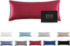 Mulberry Silk Pillowcase for Hair and Skin,Cooling Silk Pillow Case with Hidden Zipper,Allergen Proof Dual Sides Soft Breathable Smooth Silk Pillow Cover for Women (Dark Red, Body)