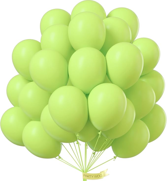 PartyWoo Lime Balloons 101pcs Green Light Green Color 12 Inch | Balloons by PartyWoo