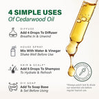 KUKKA Cedarwood Essential Oils - 4 Fl Oz - for Hair, Skin, Diffuser, Aromatherapy & DIY Soap Making Scent