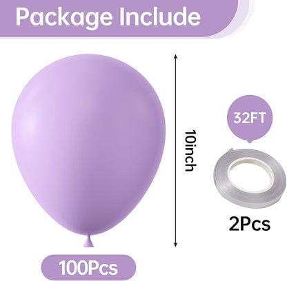 10 Inch Pastel Purple Balloons - Image 2