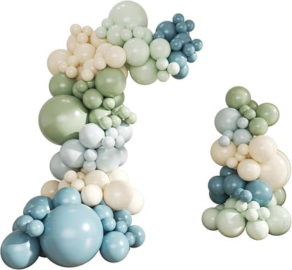 Dusty Blue Sage Green Balloon Arch Kit - Image 7