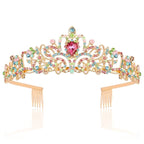 Didder Gold Multicolor Rhinestone Tiaras and Crowns for Women and Girls - Elegant Princess Crowns for Bridal, Wedding, Prom and Birthday Parties