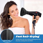 Universal Foldable Hair Dryer Diffuser, Travel Hair Dryer Diffuser Attachment with Comb, Portable Hairs Diffusers Blow Dryers Attachment for Natural Thick Hairs(Color:Black)