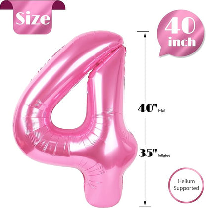 Pink Number 4 Balloon 40 Inch - Image 5