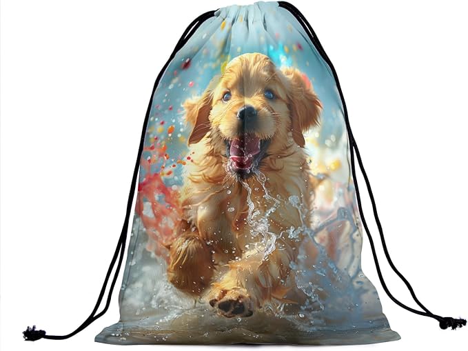 Giwawa Golden Retriever Gymnastics Grip Bag Dog Pet Drawstring Grip Bag - Image 2
