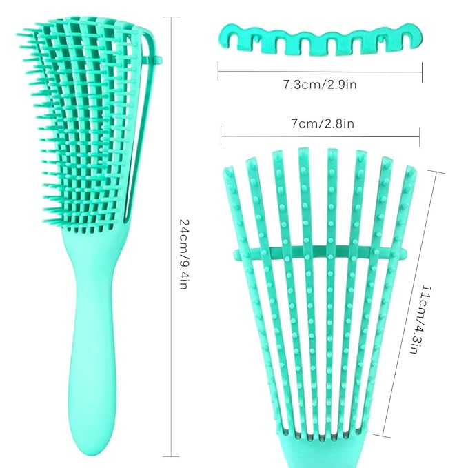 3 Pack Hair Detangler Brush for Afro America/African Textured 3a to 4c Kinky Wavy/Curly/Coily/Wet/Dry/Oil/Thick/Long Hair, Detangling Brush for Natural, Exfoliating Your Scalp for Beautiful