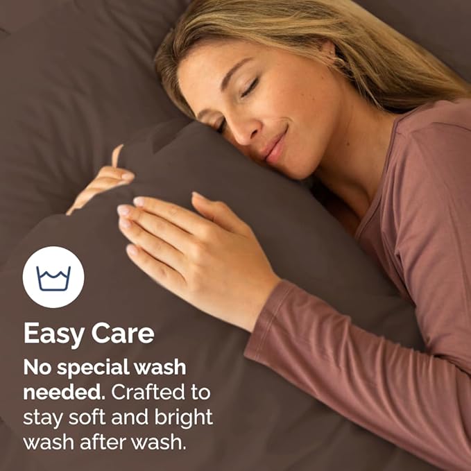 King Pillow Cases Set of 10 - Ultra Soft Hotel Quality Pillowcase Covers - Comfy & Wrinkle Free - Shrink, Stain and Fade Resistant - Easy-Care, Machine Washable Pillow Protectors - 10 Pcs Set - Brown