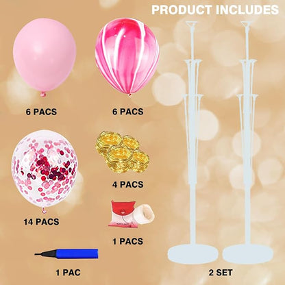 2 Sets Balloon Arch Stand with Base and String Light + 26pcs Balloons, Balloon - Image 5