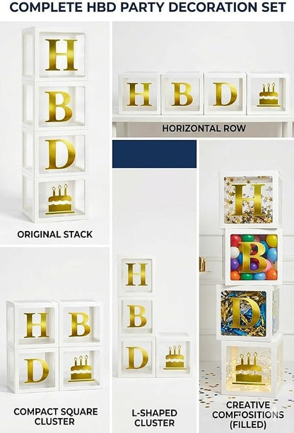 Happy Birthday Balloon Box Decoration, Fillable Birthday Balloon Boxes - Image 4