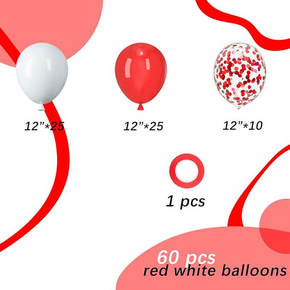 Red and White Balloons, Graduation, Valentine's Day Party Decorations - Image 2