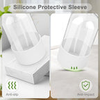 2 Pack Glass Spray Bottles with Silicone Sleeve, 16 oz Empty Refillable Containers with Adjustable Spray Nozzles, Spray Bottles for Hair, Cleaning Solutions and Plants White