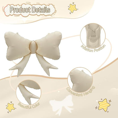4pcs Jumbo Oversized Ribbon Balloons Coquette Bow Balloons Bow Party Coquette - Image 5