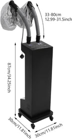 Nano Hair Steamer with 2 Vaporizing Caps, Professional Micro Mist Hair Processor with Rolling Wheels, 650W 110V Nano Hair Steamers Machine, Multifunctional Hair Steamer for Home Barber Shop (Black)