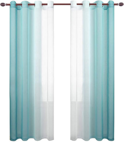 DWCN Ombre Faux Linen Sheer Curtains - Image 8