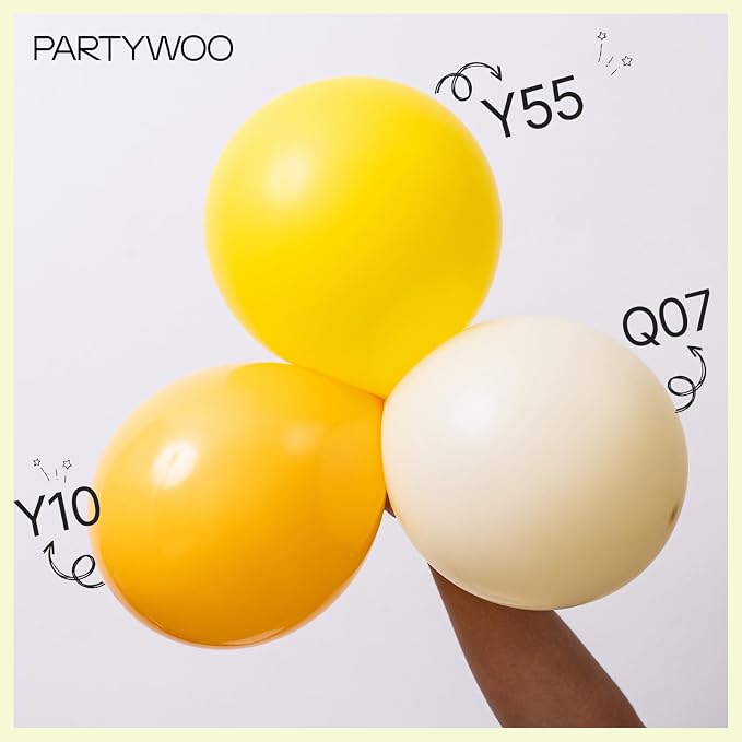 PartyWoo Pastel Yellow Balloons 100pcs Light Pale Yellow Color | Balloons - Image 4