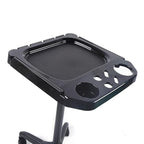 Aluminium Salon Instrument Tray, Height Adjustable Trolley Cart Tray Station on Wheels for Salon Tattoo Spa Beauty Service Holder Tool Storage (Black,Style 2)