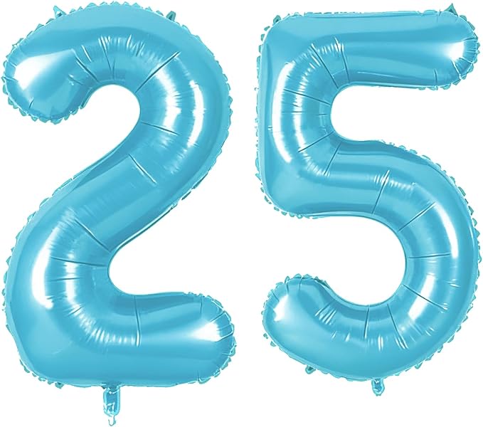 Number 25 Balloons for 25th Birthday Party Decorations, 0-100 Large No.25 by Joycard