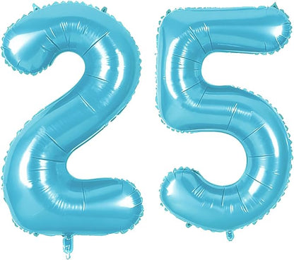 Number 25 Balloons for 25th Birthday Party Decorations, 0-100 Large No.25 by Joycard