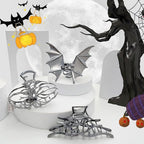 Halloween 3PCS Spider Net Bat Hair Claw Clips Hair Styling Accessories for Women Girls, Gothic Black Metal with Pearl Spooky Large Medium Size Catch Clips for thick Hair Holiday Gifts(Black Gun)