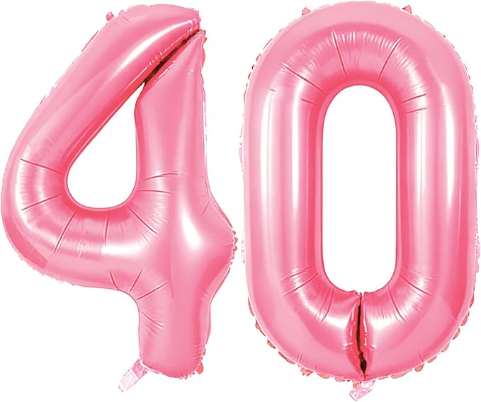 Number 40 Balloons for 40th Birthday Party Decorations, 0-100 Large No.40 by Joycard