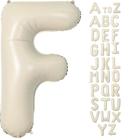 Cream Letter F Balloons, 40 Inch Balloons Letter F Mylar Helium Large F Balloon by BBPOOL