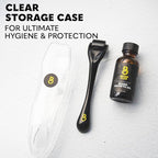 Beard Club Derma Roller & Beard Growth Oil - Microneedling Roller with 540 Titanium Coated Microneedles & Cedar, Sandalwood Beard Oil