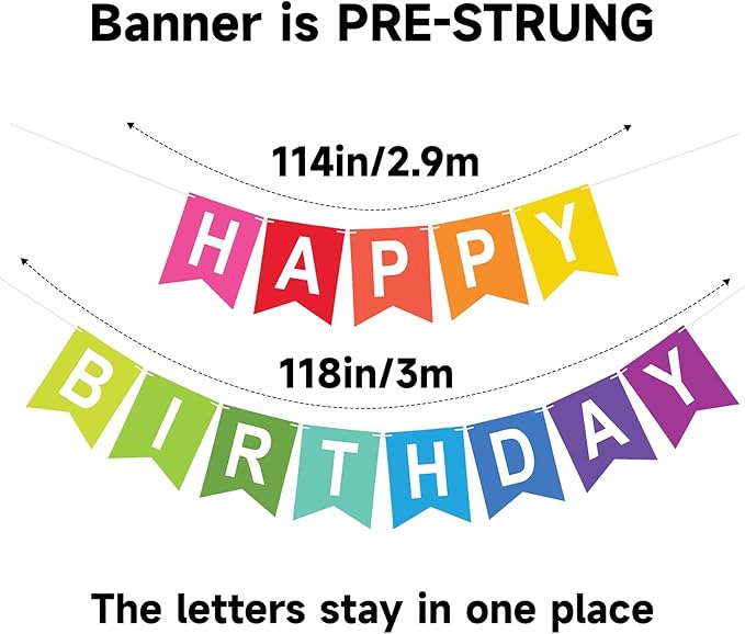 Happy Birthday Banner Birthday Party Banner NO DIY Happy Birthday Sign | - Image 3