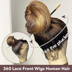 AMIRTY 250 Density 360 Lace Front Wigs Human Hair Pre Plucked Honey Blonde Body Wave Lace Front Wigs with Baby Hair Full 360 Glueless HD Transparent Lace Front Wigs for women 4/27